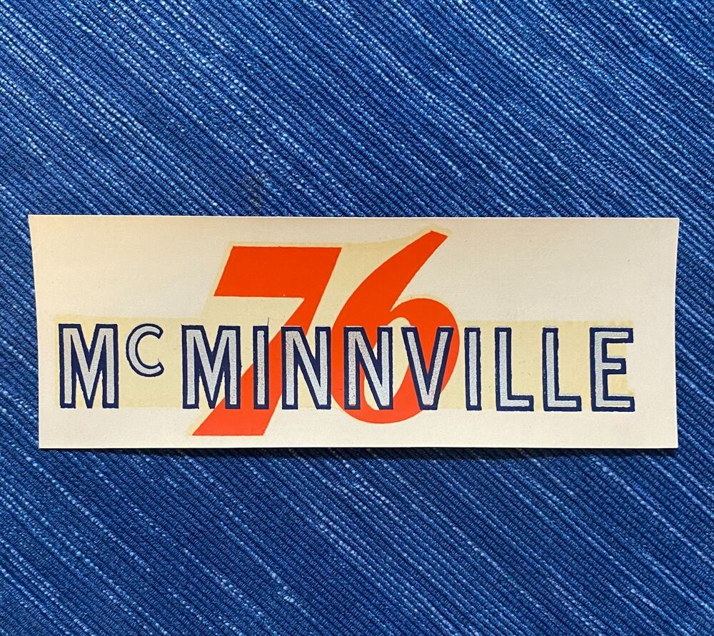Vintage Union 76 Oil McMinnville Oregon Gas Station Water Decal Travel Souvenir